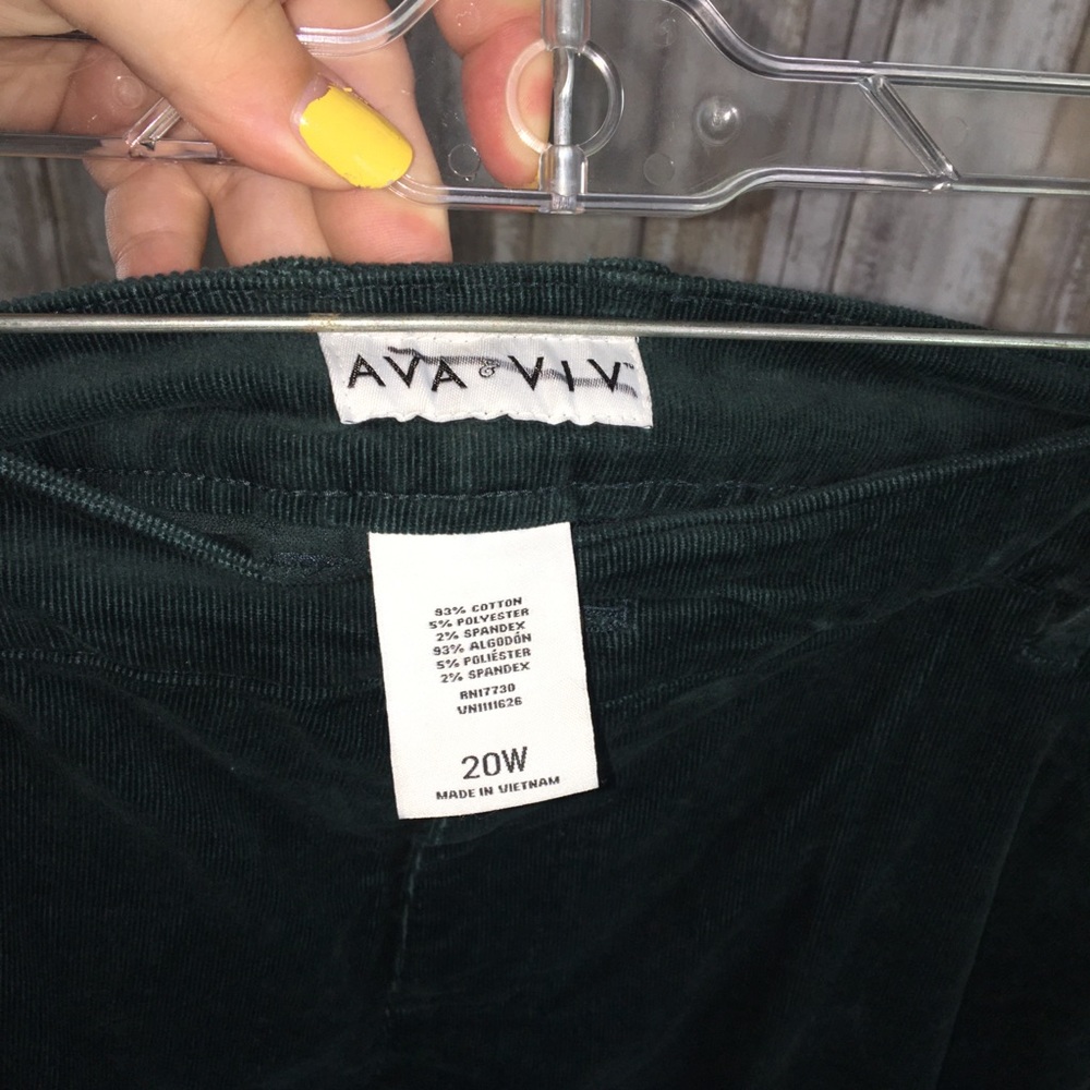 Ava & Viv Green Corduroy Straight Leg Pants - Picture 6 of 6